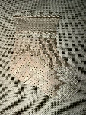needlepoint project featuring intricate stocking metallic yarn  patterns, 🐈‍⬛